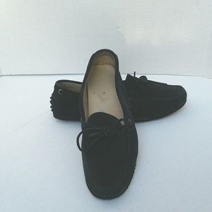 Authentic Vtg Tods Driving Mocs Suede Black 9.5 N